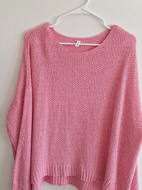 Wishlist Pink Scoop Neck Knit Sweater